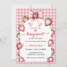 Plaid Coquette Berry Sweet Baby Shower Blush Berry