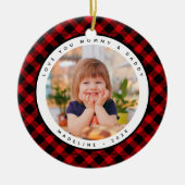 Plaid Country Photo Mommy Daddy素朴オーナメント セラミックオーナメント (正面)