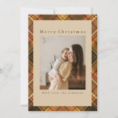 Plaid Custom Photo Christmas シーズンカード (正面)