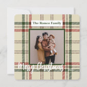 Plaid Customizable Christmas Card Cream Brown Red  シーズンカード (正面)