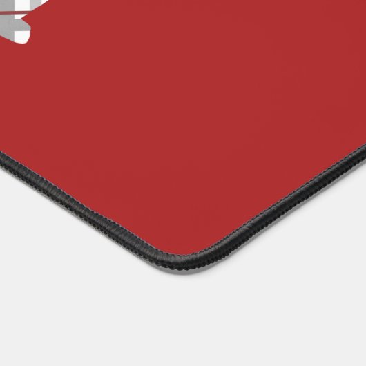 Plaid Dachshund on Red Personalised デスクマット (コーナー)