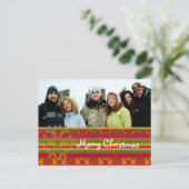 Plaid Damask Merry Christmasはがき シーズンポストカード (スタンド正面)