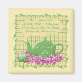 Plaid Easter Tea日付を保存 マグネット (正面)