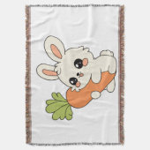 Plaid Enfant avec Adorable Lapin スローブランケット (正面縦)