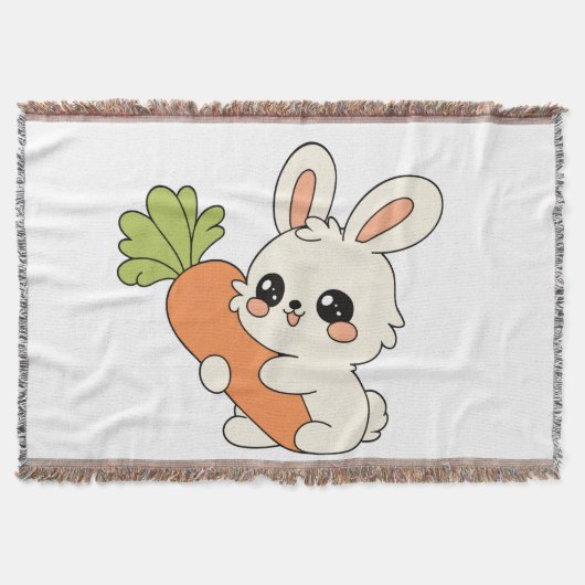 Plaid Enfant avec Adorable Lapin スローブランケット (正面)