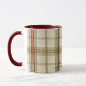 Plaid Fabric、あなたのテキストはこちら マグカップ (左)