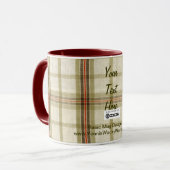 Plaid Fabric、あなたのテキストはこちら マグカップ (正面左)