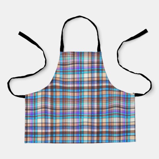 Plaid Fabric Checkered Print Pattern-57688 エプロン (正面)
