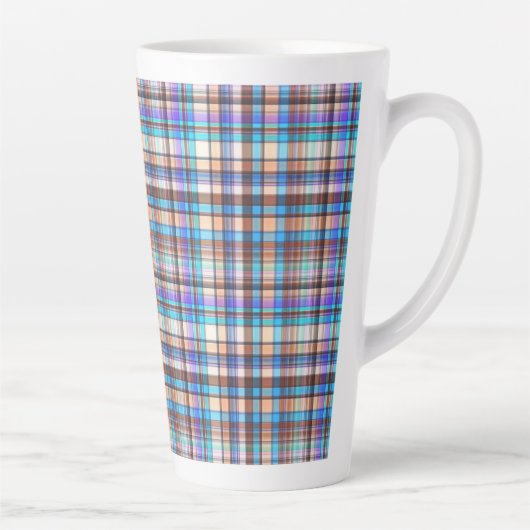 Plaid Fabric Checkered Print Pattern-57688 カフェラテマグ (右)