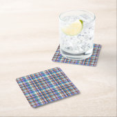 Plaid Fabric Checkered Print Pattern-57688 スクエアペーパーコースター (インサイチュ)