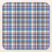 Plaid Fabric Checkered Print Pattern-57688 スクエアペーパーコースター (正面)
