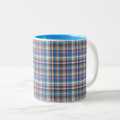 Plaid Fabric Checkered Print Pattern-57688 ツートーンマグカップ (正面右)