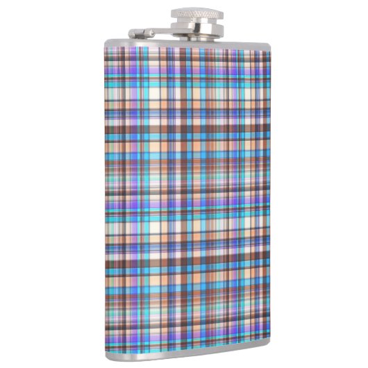 Plaid Fabric Checkered Print Pattern-57688 フラスク (右)