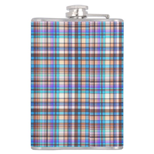 Plaid Fabric Checkered Print Pattern-57688 フラスク (裏面)