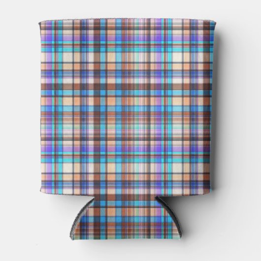 Plaid Fabric Checkered Print Pattern-57688 缶クーラー (正面)