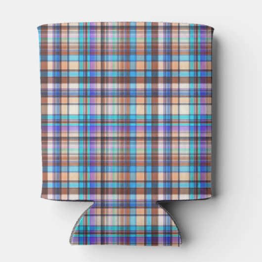 Plaid Fabric Checkered Print Pattern-57688 缶クーラー (裏面)
