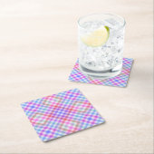 Plaid Fabric Texture Pattern スクエアペーパーコースター (インサイチュ)