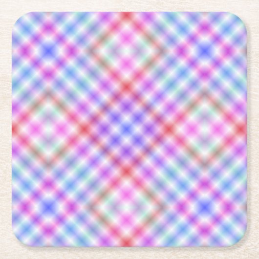 Plaid Fabric Texture Pattern スクエアペーパーコースター (正面)