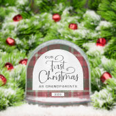 Plaid First Christmas Grandparents Photo Christmas (クリスマス)