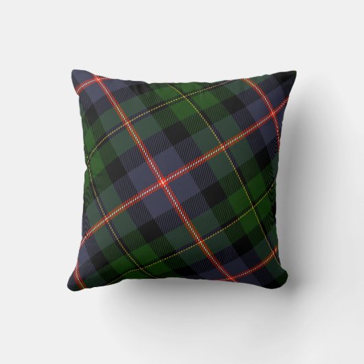 Plaid Fleece Throw Pillow Merry & Bright クッション (裏面)