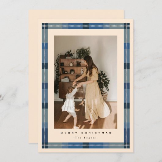 Plaid Frame Holiday Card シーズンカード (正面/裏面)