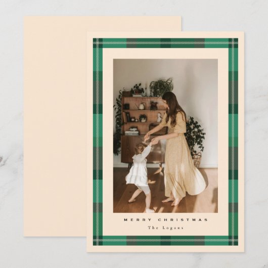 Plaid Frame Holiday Card シーズンカード (正面/裏面)