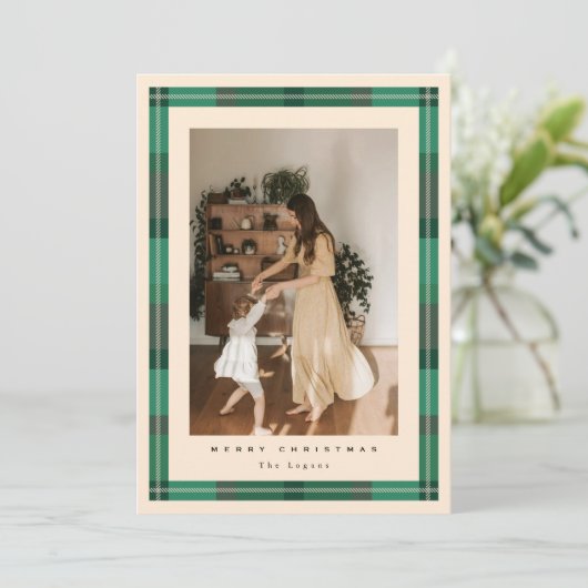 Plaid Frame Holiday Card シーズンカード (スタンド正面)