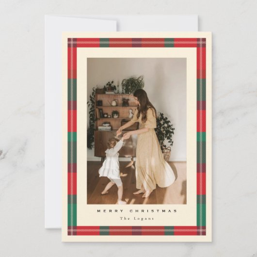 Plaid Frame Holiday Card シーズンカード (正面)