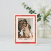 Plaid Frame Holiday Postcard シーズンポストカード (スタンド正面)