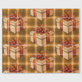 Plaid Gift Thanksgiving Wrapping Paper ラッピングペーパー (フラット)