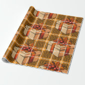 Plaid Gift Thanksgiving Wrapping Paper ラッピングペーパー (アンロールド)
