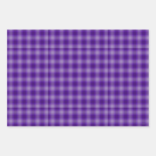 Plaid Gift Wrap in Purple HAMbyWG ラッピングペーパーシート (正面)