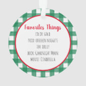 Plaid Gingerbread Child Year in Reviewオーナメント オーナメント (裏面)