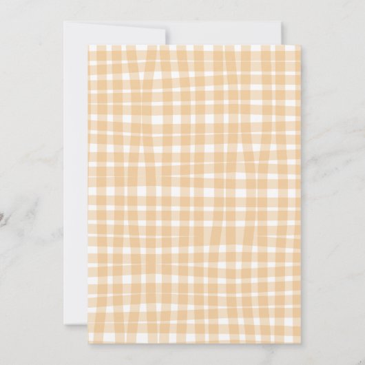 Plaid Gingham Cowboy First Rodeo 1st Birthday 招待状 (裏面)