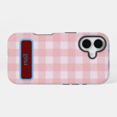 Plaid Gingham Personalized iPhone 16ケース (裏面横)