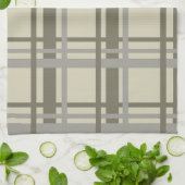 Plaid gray and cream キッチンタオル (折り畳み)