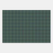 Plaid Green Blue Tartan Holiday ラッピングペーパーシート (正面)