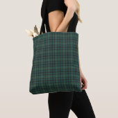 Plaid Green Blue Tartan Style トートバッグ (クローズアップ)