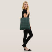 Plaid Green Blue Tartan Style トートバッグ (モデル)