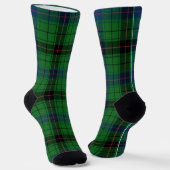 Plaid Green Check Elegant Rustic Tartan ソックス (傾斜あり)