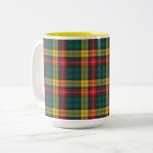 Plaid Green Red Buchanan Tartan ツートーンマグカップ (正面左)