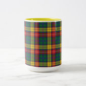Plaid Green Red Buchanan Tartan ツートーンマグカップ (中央)