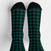 Plaid Green & White Initial Monogram Socks ソックス (上部)