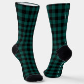 Plaid Green & White Initial Monogram Socks ソックス (傾斜あり)