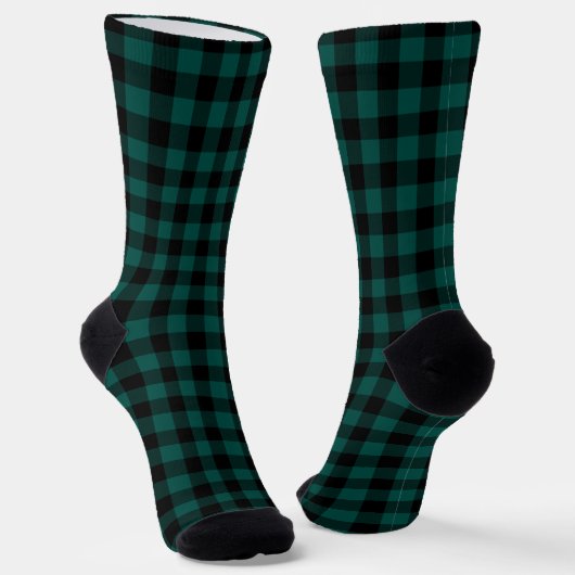Plaid Green & White Initial Monogram Socks ソックス (傾斜あり)