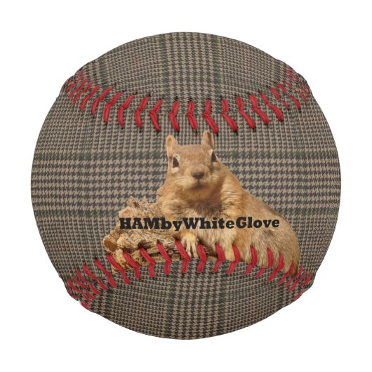 Plaid HAMbyWhiteGloveリスのロゴ – 野球 野球ボール (正面)