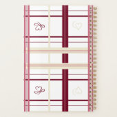 Plaid Hearts Spiral Planner- Whimsical Burgundy  プランナー手帳 (裏面)