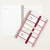 Plaid Hearts Spiral Planner- Whimsical Burgundy  プランナー手帳 (ディスプレー)