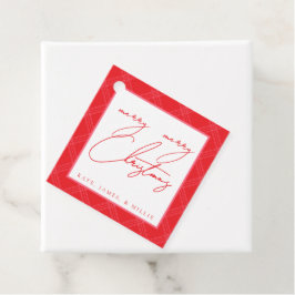 Plaid Holiday Gift Tags - Red & Hot Pink フェイバータグ
