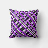 Plaid in Purple, Black & Gray Diagonal Monogram クッション (裏面)